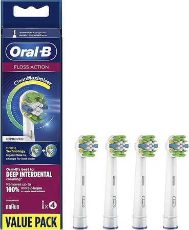 سری یدک مسواک برقی اورال-بی مدل Floss Action بسته ۴ عددی