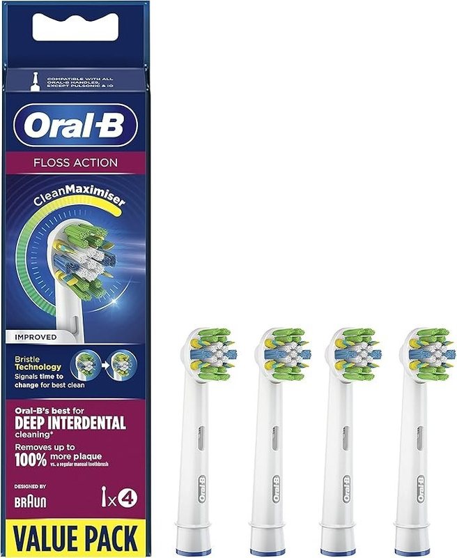 سری یدک مسواک برقی اورال-بی مدل Floss Action بسته ۴ عددی
