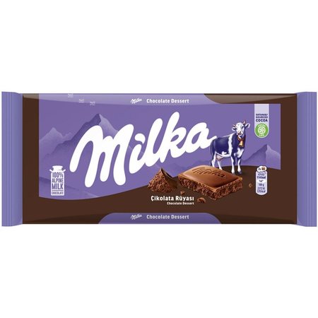 شکلات تخته ای میلکا ۱۰۰ گرم با مغز موس شکلاتی